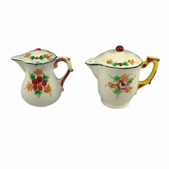 Vintage Art Vintage Japanese Ceramic Floral Salt Pepper Shakers